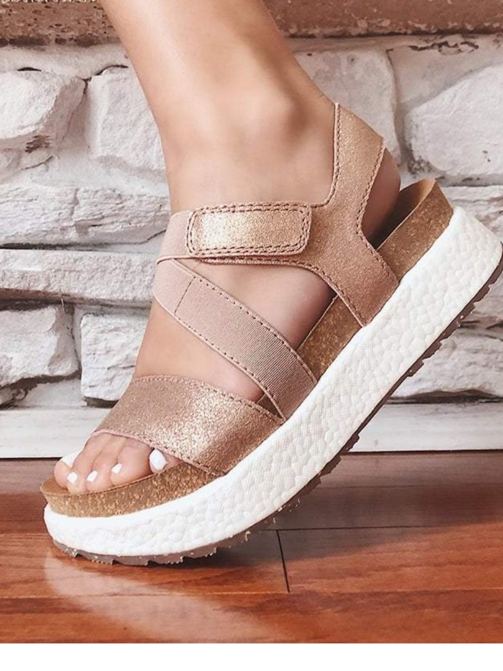 OTBT Metallic Rose Sandal Platform